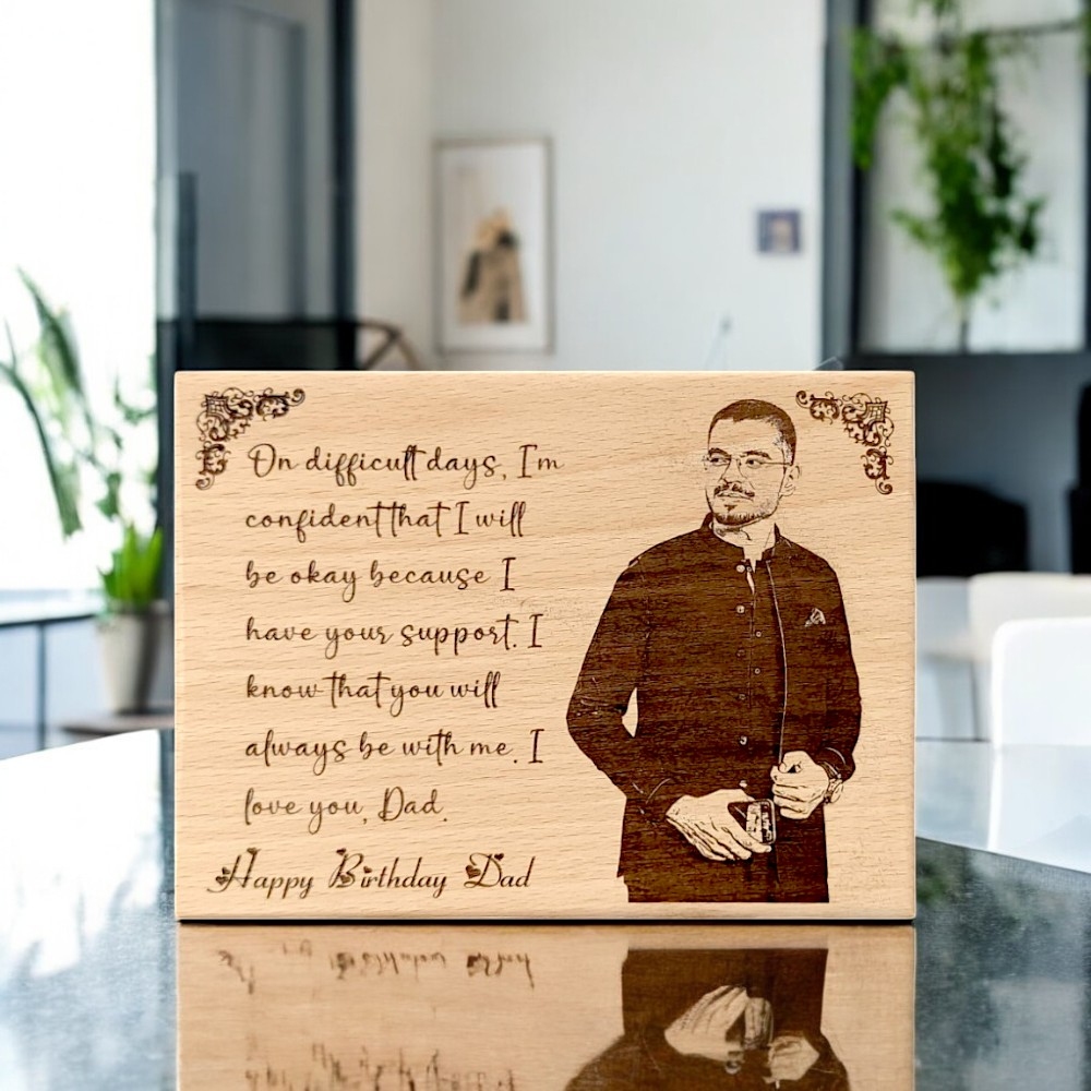 Father's Day Wooden Engraved Photo Frame