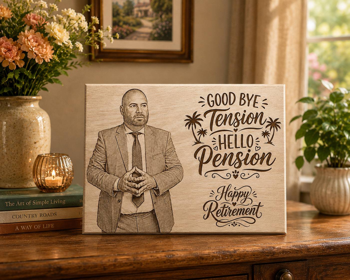 Personalized Retirement Wooden Frame For Him