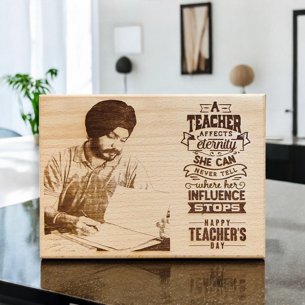 Personalized Wooden Engraved Teacher's Day Photo Frame