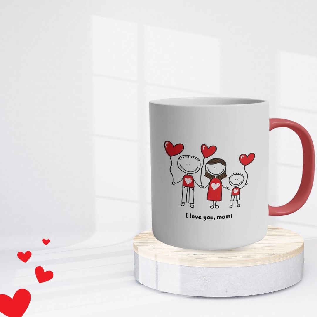 Cute Family Illustration Coffee Mug Gift for Mother